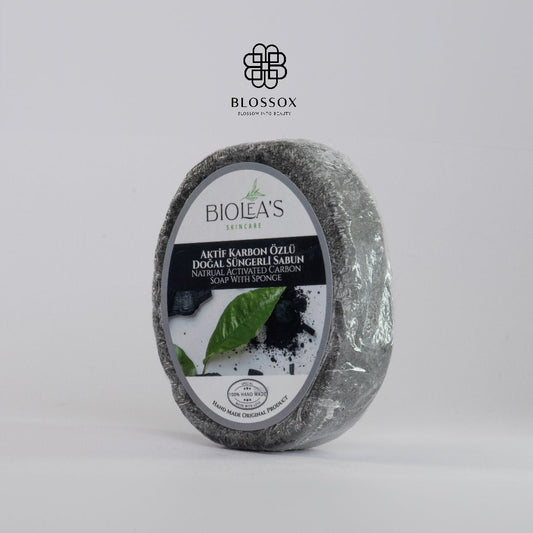 Biolea's Activated Carbon Soap with Sponge - Blossox